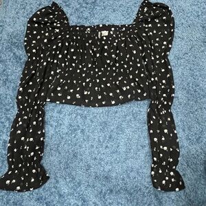 H&M Divided Cropped Floral Top